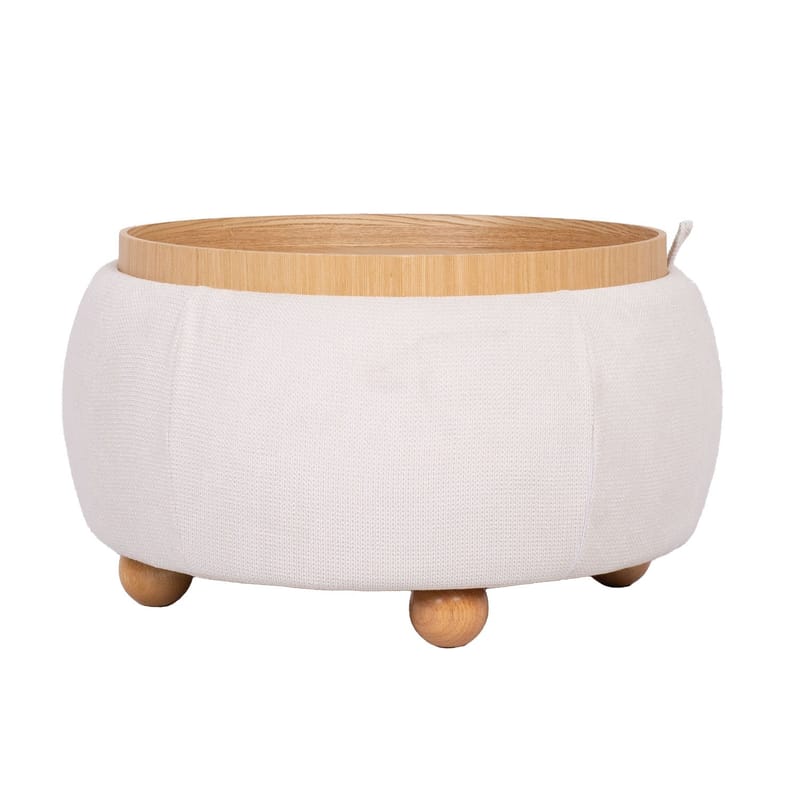 Ottoman/Table HOME4YOU, Hvid