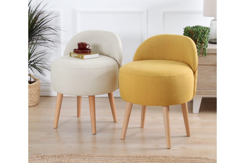 Philippi Siddepuf 42 cm - Gul - Møbler - Stole & lænestole - Taburet & skammel - Ottoman