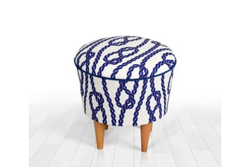 Pradera Siddepuf 42 cm - Blå/Hvid - Møbler - Stole & lænestole - Taburet & skammel - Ottoman