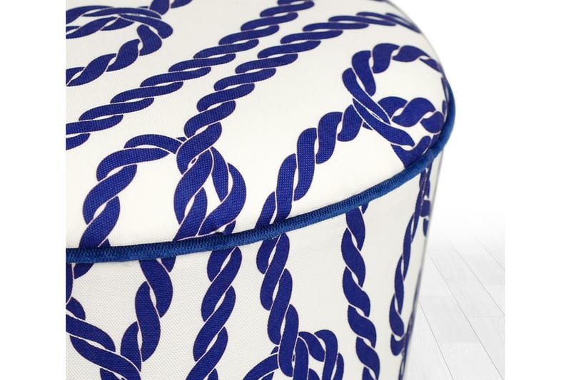 Pradera Siddepuf 42 cm - Blå/Hvid - Møbler - Stole & lænestole - Taburet & skammel - Ottoman