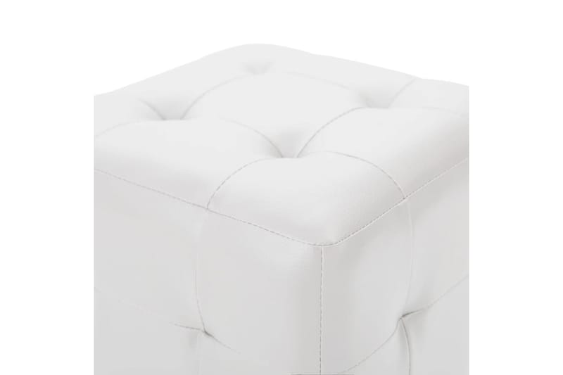 Puf 2 stk. 30 x 30 x 30 cm kunstlæder hvid - Hvid - Møbler - Stole & lænestole - Taburet & skammel - Ottoman