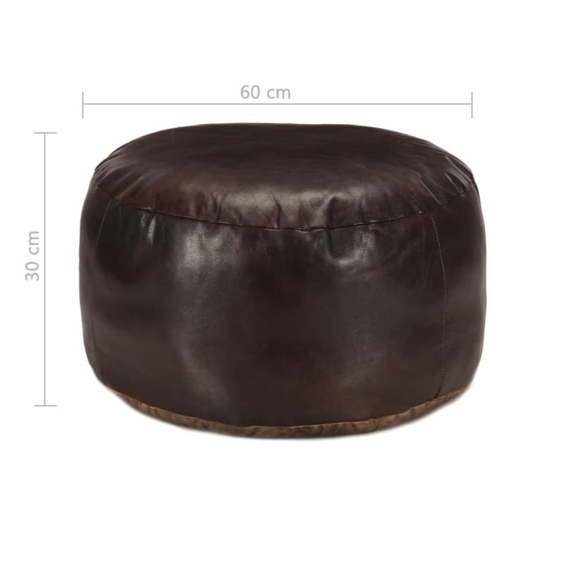Puf 60 X 30 Cm Ægte Gedeskind Mørkebrun - Brun - Møbler - Stole & lænestole - Taburet & skammel - Ottoman
