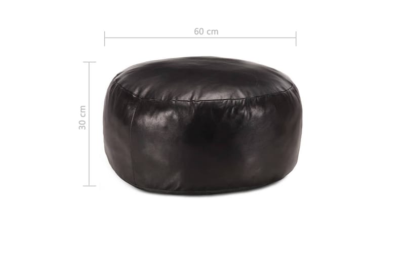 Puf 60 X 30 Cm Ægte Gedeskind Sort - Sort - Møbler - Stole & lænestole - Taburet & skammel - Ottoman