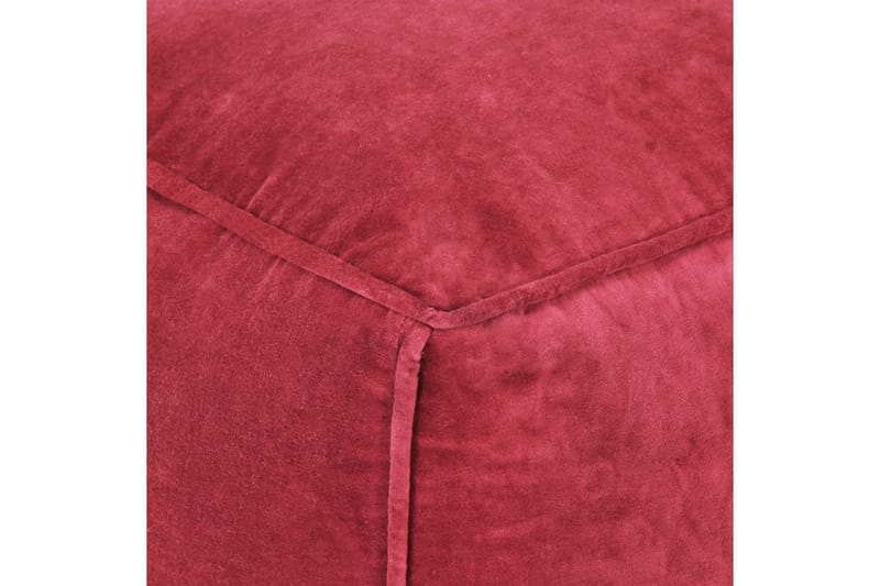 puf bomuldsfløjl 40 x 40 x 40 cm rød - Ottoman
