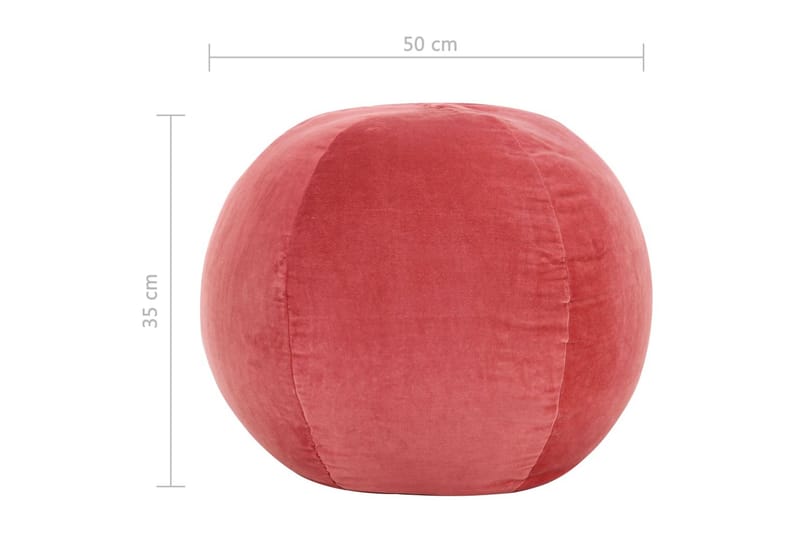 puf bomuldsfløjl 50 x 35 cm pink - Ottoman