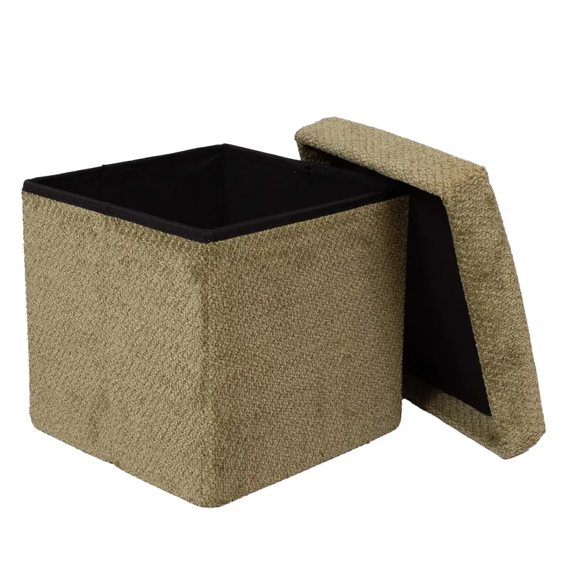 Puf HOME4YOU Jesse med opbevaring 30x30x30 cm Grøn - Grøn - Møbler - Stole & lænestole - Taburet & skammel - Ottoman