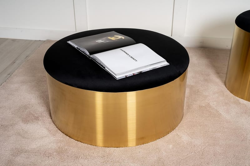 Puff Ottoman Velour - Sort - Ottoman