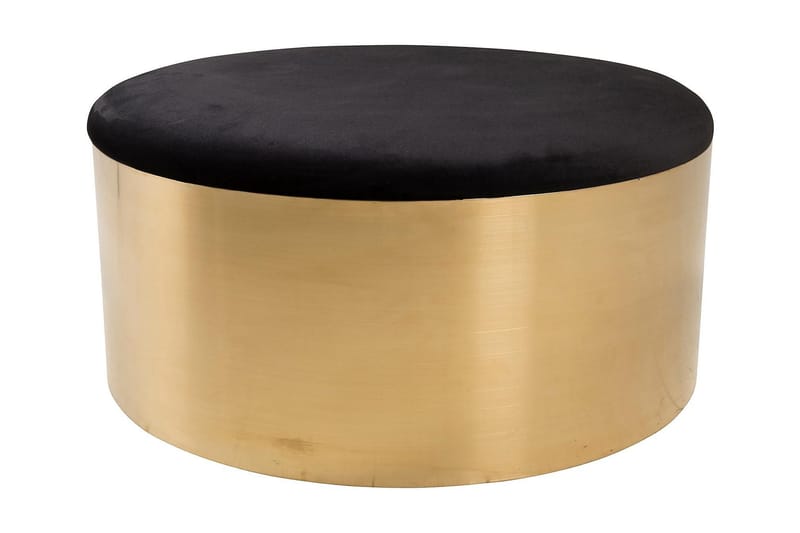 Puff Ottoman Velour, Sort