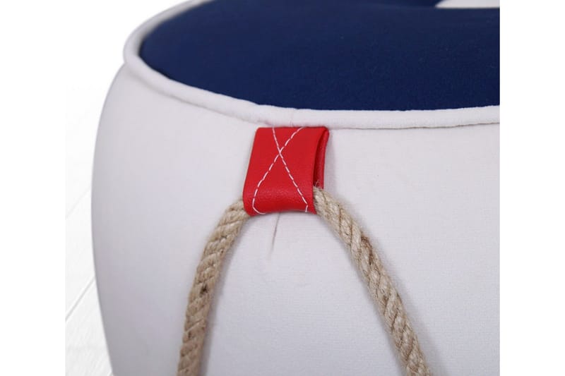 Redlands Siddepuf 42 cm - Hvid/Rød - Møbler - Stole & lænestole - Taburet & skammel - Ottoman