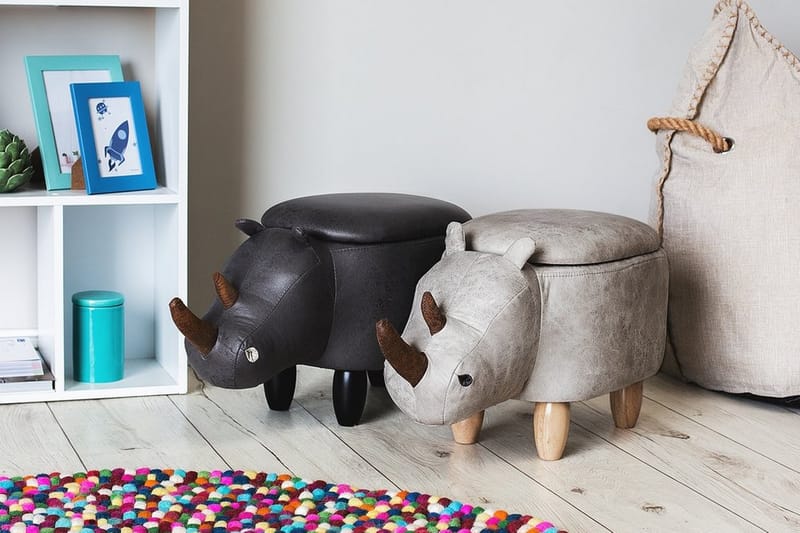 Rhino siddepuf 60 cm - Grå - Ottoman