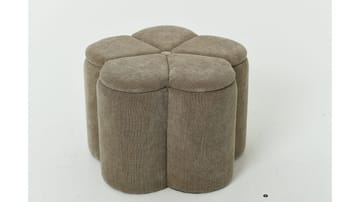 Sædepuf Viresta med Opbevaring Ø60 cm - Beige - Møbler - Stole & lænestole - Taburet & skammel - Ottoman - Ottoman & siddepuf med opbevaring