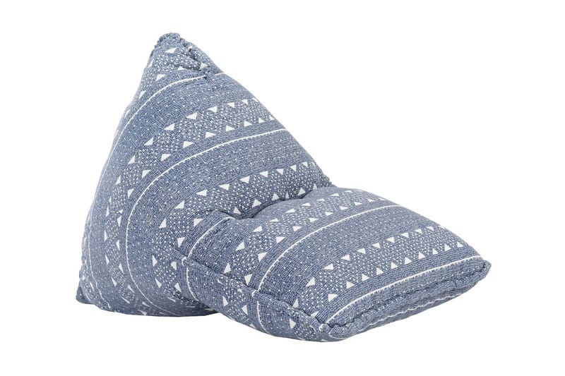 Sækkestol Stof Patchwork Indigo - Beige - Ottoman