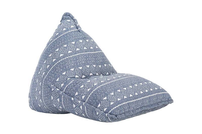 Sækkestol Stof Patchwork Indigo - Beige - Ottoman