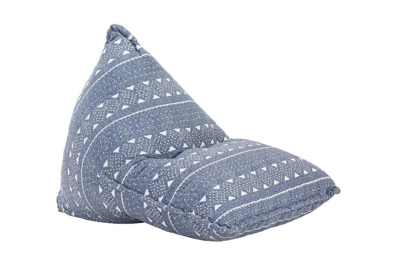 Sækkestol Stof Patchwork Indigo - Beige - Ottoman