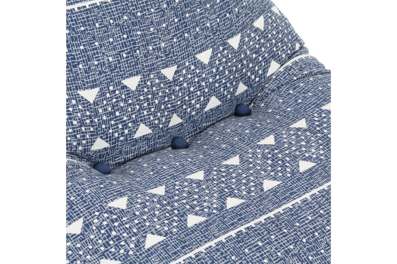 Sækkestol Stof Patchwork Indigo - Beige - Ottoman