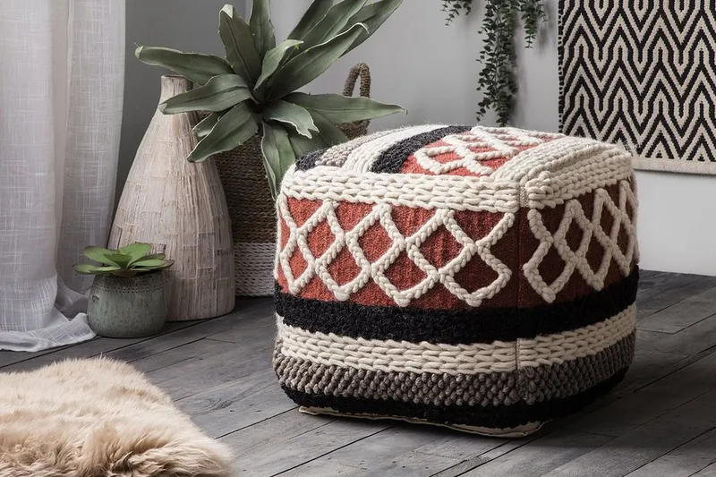 Sager Ottoman 48 cm - Flerfarvet - Møbler - Stole & lænestole - Taburet & skammel - Ottoman