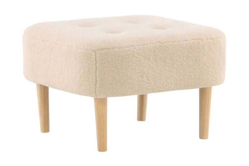 Salina Ottoman med knapper, Hvit