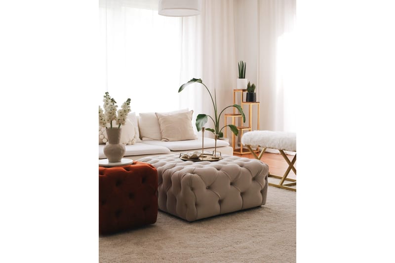 Seban Puf 80 cm - Cream - Møbler - Stole & lænestole - Taburet & skammel - Ottoman