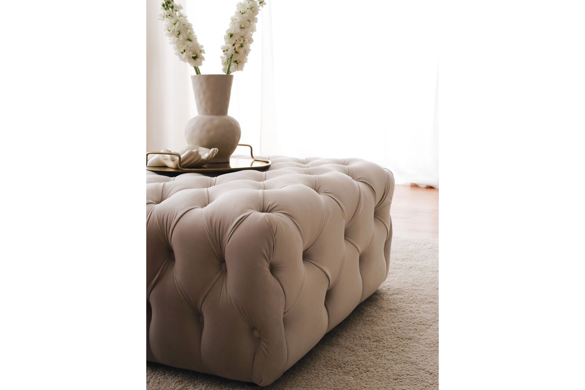 Seban Puf 80 cm - Cream - Møbler - Stole & lænestole - Taburet & skammel - Ottoman