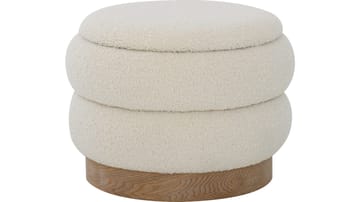 Selvaro puf med opbevaring 50 cm rund - Beige - Møbler - Stole & lænestole - Taburet & skammel - Ottoman - Ottoman & siddepuf med opbevaring