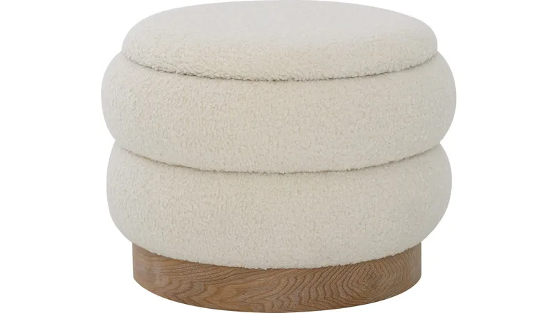 Selvaro puf med opbevaring 50 cm rund, Beige