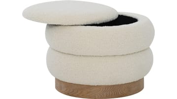 Selvaro puf med opbevaring 50 cm rund - Beige - Møbler - Stole & lænestole - Taburet & skammel - Ottoman - Ottoman & siddepuf med opbevaring