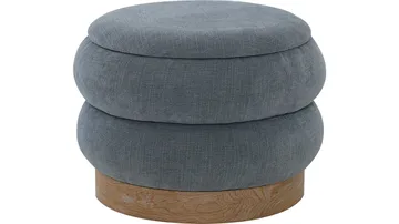 Selvaro puf med opbevaring 50 cm rund - Blå - Møbler - Stole & lænestole - Taburet & skammel - Ottoman - Ottoman & siddepuf med opbevaring