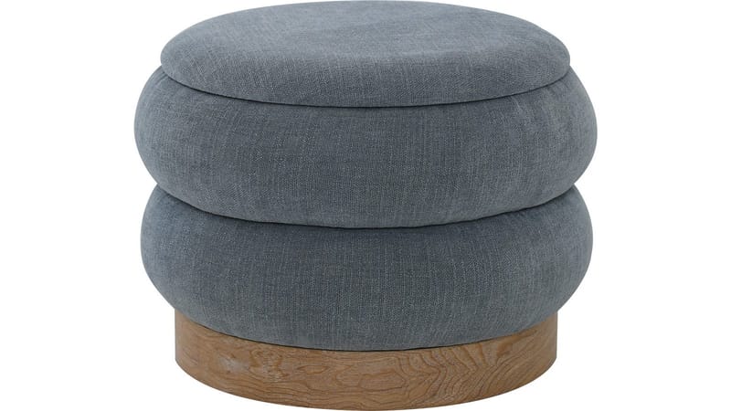 Selvaro puf med opbevaring 50 cm rund, Blå