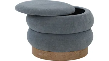 Selvaro puf med opbevaring 50 cm rund - Blå - Møbler - Stole & lænestole - Taburet & skammel - Ottoman - Ottoman & siddepuf med opbevaring