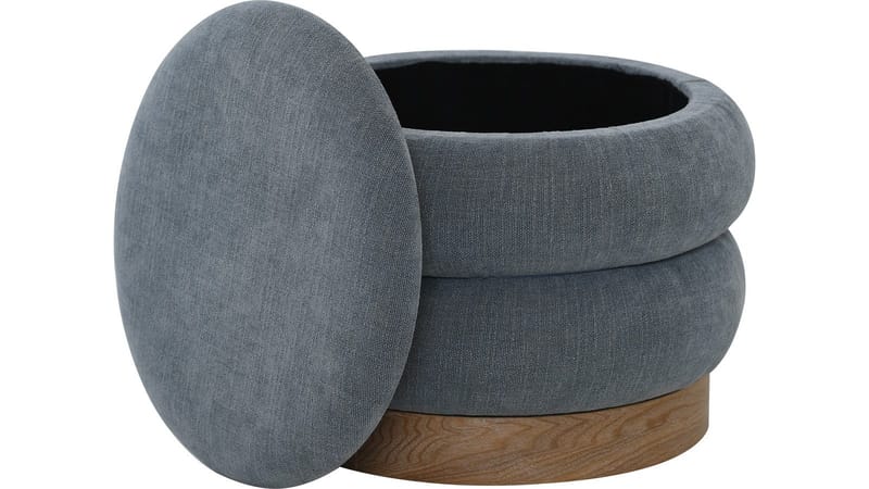 Selvaro puf med opbevaring 50 cm rund - Blå - Møbler - Stole & lænestole - Taburet & skammel - Ottoman - Ottoman & siddepuf med opbevaring