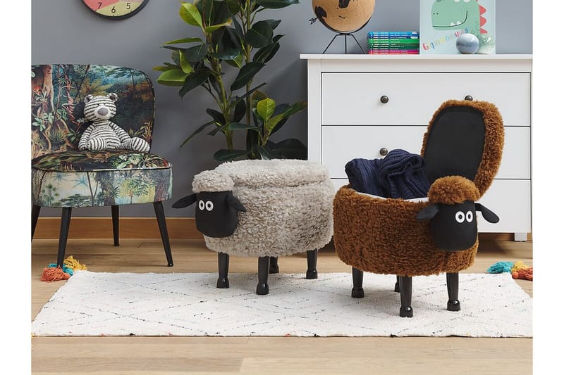 Sheep Ottoman med Opbevaring - Brun - Ottoman