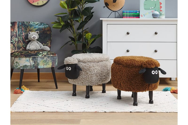 Sheep Ottoman med Opbevaring - Brun - Ottoman