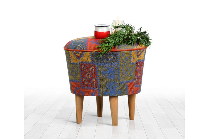 Sweetwater Siddepuf 42 cm - Rød/Blå - Møbler - Stole & lænestole - Taburet & skammel - Ottoman