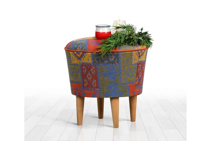 Sweetwater Siddepuf 42 cm - Rød/Blå - Møbler - Stole & lænestole - Taburet & skammel - Ottoman