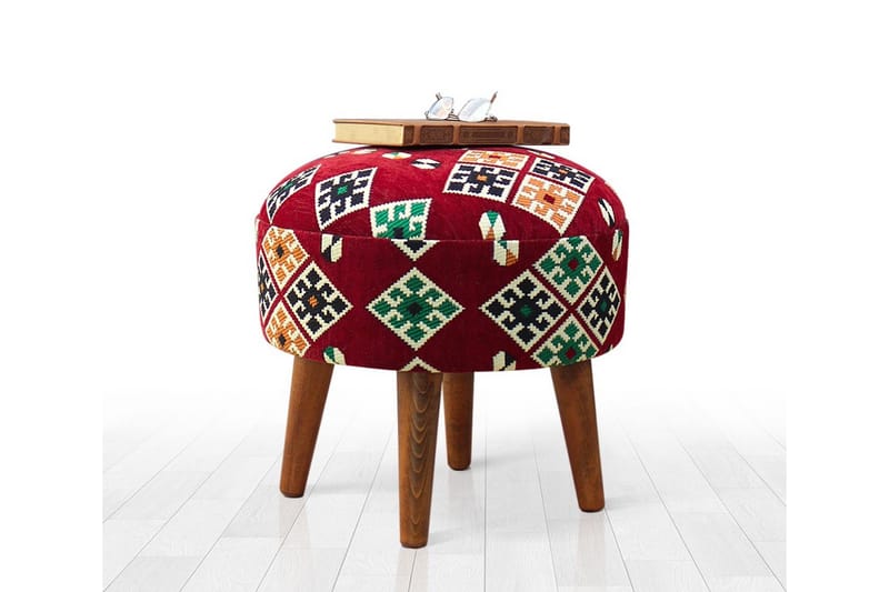 Tarrytown Siddepuf 46 cm - Rød/Grøn - Møbler - Stole & lænestole - Taburet & skammel - Ottoman