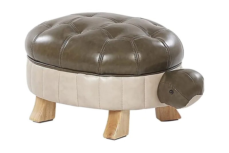 Tartaruga Ottoman, Kunstlæder/Grøn/Beige