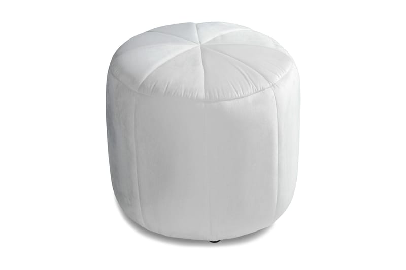 Valery Puf - 55x40cm Hvid Velour - Ottoman