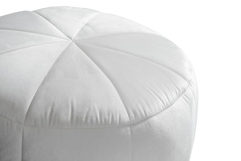 Valery Puf - 55x40cm Hvid Velour - Ottoman