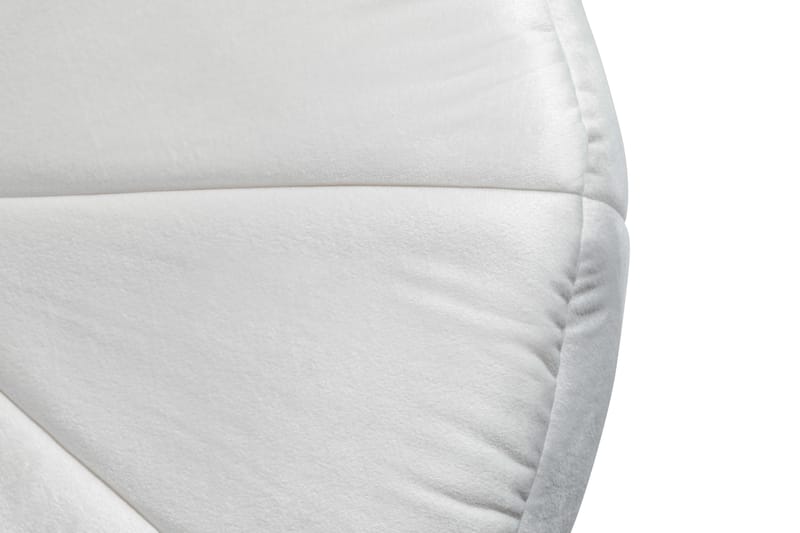 Valery Puf - 55x40cm Hvid Velour - Ottoman