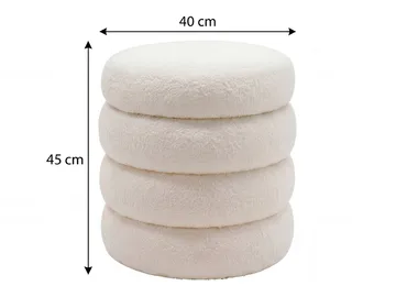 Velik rund siddepuf med opbevaring i teddystof - lys creme - Møbler - Stole & lænestole - Taburet & skammel - Ottoman