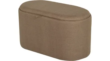 Velmira Puff 77 cm oval - Mørkbeige - Møbler - Stole & lænestole - Taburet & skammel - Ottoman - Ottoman & siddepuf med opbevaring