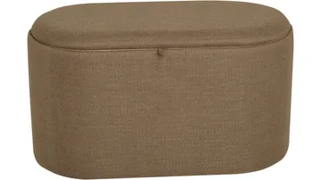 Velmira Puff 77 cm oval - Mørkbeige - Møbler - Stole & lænestole - Taburet & skammel - Ottoman - Ottoman & siddepuf med opbevaring