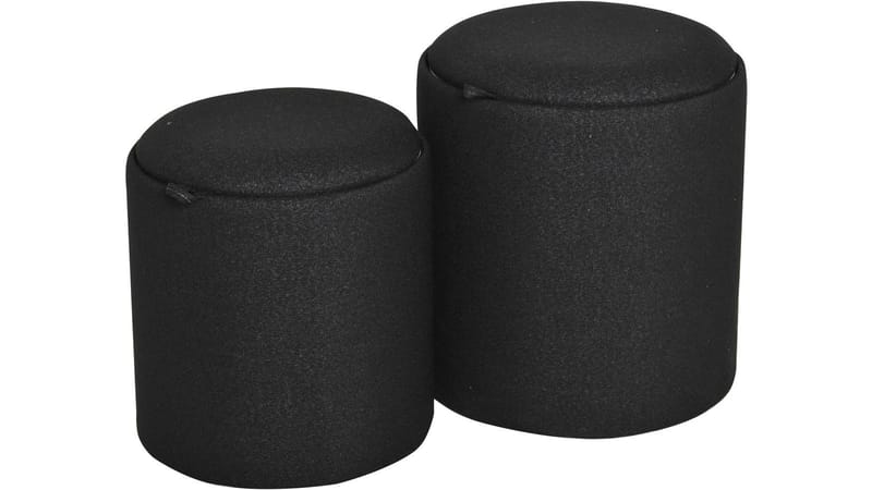 Velmira puf 2 dele 39 cm rund, Sort