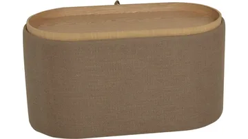 Velmira Puff 77 cm oval - Mørkbeige - Møbler - Stole & lænestole - Taburet & skammel - Ottoman - Ottoman & siddepuf med opbevaring