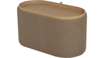 Velmira Puff 77 cm oval - Mørkbeige - Møbler - Stole & lænestole - Taburet & skammel - Ottoman - Ottoman & siddepuf med opbevaring