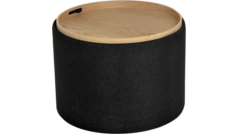 Velmira puff 56 cm rund - Sort - Møbler - Stole & lænestole - Taburet & skammel - Ottoman - Ottoman & siddepuf med opbevaring