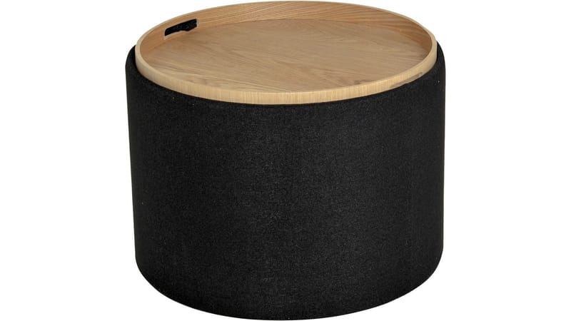 Velmira puff 56 cm rund - Sort - Møbler - Stole & l ænestole - Taburet & skammel - Ottoman - Ottoman & siddepuf med opbevaring