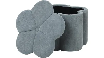 Viresta siddepuf med opbevaring 60 cm - Blå - Møbler - Stole & lænestole - Taburet & skammel - Ottoman - Ottoman & siddepuf med opbevaring