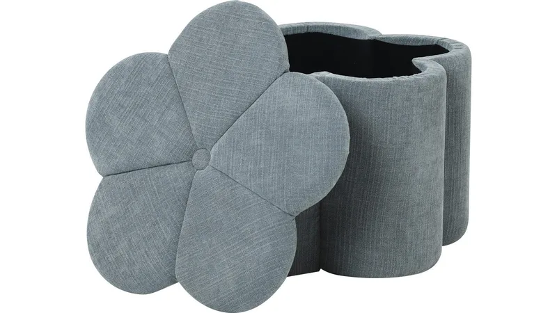 Viresta siddepuf med opbevaring 60 cm - Blå - Møbler - Stole & lænestole - Taburet & skammel - Ottoman - Ottoman & siddepuf med opbevaring