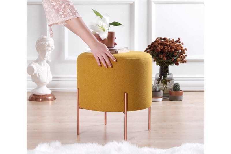 Yellowknife Siddepuf 40 cm - Sennepsgul - Møbler - Stole & lænestole - Taburet & skammel - Ottoman